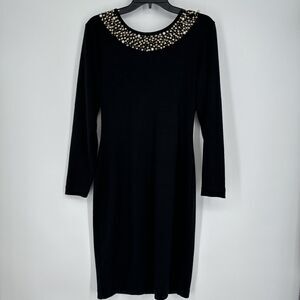 Vintage OUTLANDER STUDIO Sequin Neckline Dress Size  M Low Back